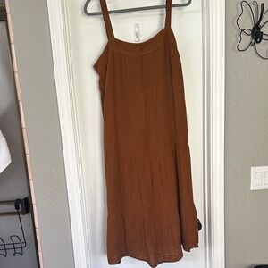 Michael Stars Rust Brown Tiered Maxi Dress